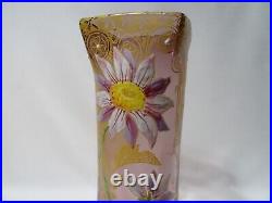 Ancien Vase En Verre Souffle Emaille Fleur Et Muguet Legras Glasvase Vase Glass