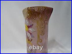 Ancien Vase En Verre Souffle Emaille Fleur Et Muguet Legras Glasvase Vase Glass