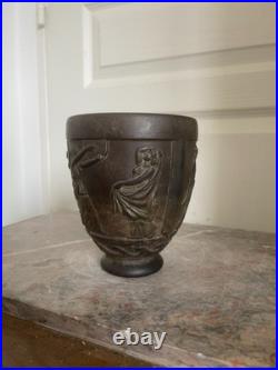Ancien Vase Pot Signé George de Feure Antique Verre Moulé Pressé 14cm Ancien Vase Pot Signé George de Feure Antique Verre Moulé Pressé 14cm