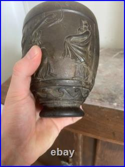 Ancien Vase Pot Signé George de Feure Antique Verre Moulé Pressé 14cm Ancien Vase Pot Signé George de Feure Antique Verre Moulé Pressé 14cm