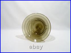 Ancien Vase Tulipe Schneider Art Deco Verre Fume Decor Geometrique