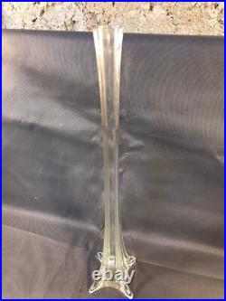 Ancien grand vase à fleur soliflore en verre vintage années 1950