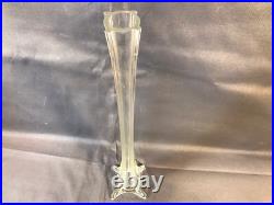 Ancien grand vase à fleur soliflore en verre vintage années 1950