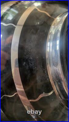 Ancien lourd -3kg grand Vase Saint Graal France décor argent cour frise balustre