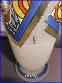 Ancien vase art deco LEUNE en verre EN PARFAIT ETAT! 27cm H modèle rare! 1925
