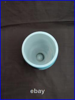 Ancien vase d'époque Art-déco en opaline peinte signé LOTI NANCY, DELATTE