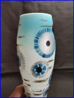 Ancien vase d'époque Art-déco en opaline peinte signé LOTI NANCY, DELATTE