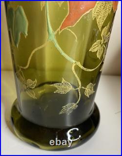Ancien vase émaillée de Legras aux Clématites vers 1900 parfait état