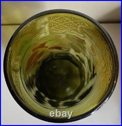 Ancien vase émaillée de Legras aux Clématites vers 1900 parfait état