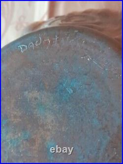 Ancien vase en pate de verre signé daum nancy couleur orangé