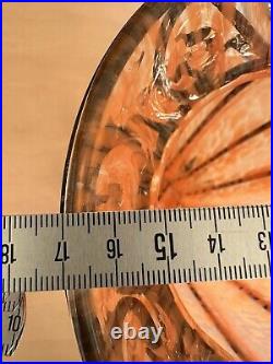 Ancien vase en verre et fer forgé motif Clichy MITRANI Deco vintage