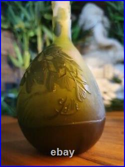 Ancien vase signé emile Gallé GINKO authentique