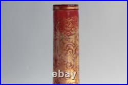 Ancien vase soliflore cristal taillé doré Bohème (59893) Ancien vase soliflore cristal taillé doré Bohème (59893)