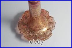 Ancien vase soliflore cristal taillé doré Bohème (59893)