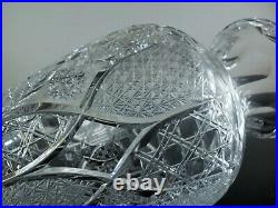 Ancienne Grand Vase Cristal Souffle Taille Diamant Val St Lambert Baccarat 1930