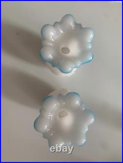 Ancienne Paire De Vases En Opaline Napoleon III Baccarat