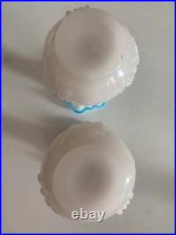 Ancienne Paire De Vases En Opaline Napoleon III Baccarat