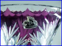 Ancienne Vase En Cristal Double Couleur Lila Taille Diamant St Louis Boheme