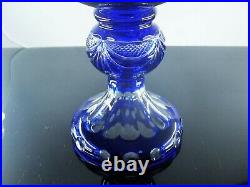 Ancienne XXL Grand Vase Cristal Double Couleur Bleu Modele Gerard Lorraine 54cm