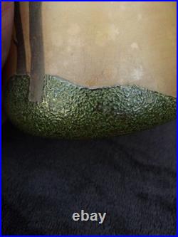 Ancienne paire de vases Legras en verre émaillé paysage lacustre signé déposé Ancienne paire de vases Legras en verre émaillé paysage lacustre signé déposé