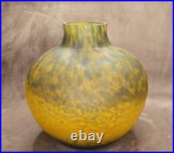 André DELATTE Nancy Vase art déco, Verre Marmorreen Orange Et Bleu André DELATTE Nancy Vase art déco, Verre Marmorreen Orange Et Bleu