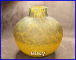 André DELATTE Nancy Vase art déco, Verre Marmorreen Orange Et Bleu André DELATTE Nancy Vase art déco, Verre Marmorreen Orange Et Bleu