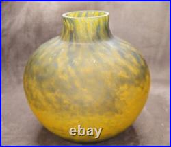 André DELATTE Nancy Vase art déco, Verre Marmorreen Orange Et Bleu André DELATTE Nancy Vase art déco, Verre Marmorreen Orange Et Bleu