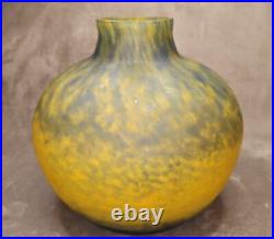André DELATTE Nancy Vase art déco, Verre Marmorreen Orange Et Bleu André DELATTE Nancy Vase art déco, Verre Marmorreen Orange Et Bleu