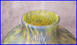 André DELATTE Nancy Vase art déco, Verre Marmorreen Orange Et Bleu André DELATTE Nancy Vase art déco, Verre Marmorreen Orange Et Bleu