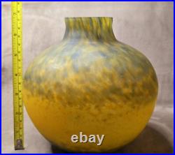 André DELATTE Nancy Vase art déco, Verre Marmorreen Orange Et Bleu André DELATTE Nancy Vase art déco, Verre Marmorreen Orange Et Bleu