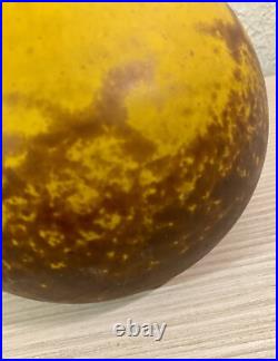 André DELATTE. Vase Soliflore verre signé À DELATTE NANCY 38cm Berluze