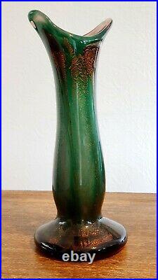Ange Campana verrerie d'art Corse Feliceto 1996 Vase inclusion d'or No 193