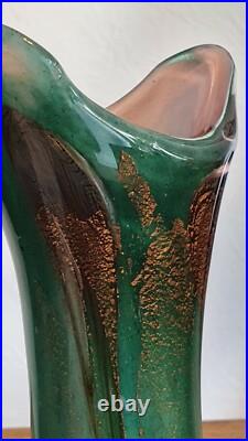 Ange Campana verrerie d'art Corse Feliceto 1996 Vase inclusion d'or No 193
