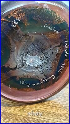 Ange Campana verrerie d'art Corse Feliceto 1996 Vase inclusion d'or No 193