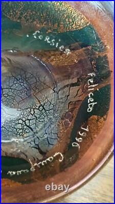 Ange Campana verrerie d'art Corse Feliceto 1996 Vase inclusion d'or No 193