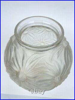 Art Deco ETLING, Vase Modèle Dahlia Verre Satiné
