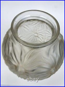 Art Deco ETLING, Vase Modèle Dahlia Verre Satiné