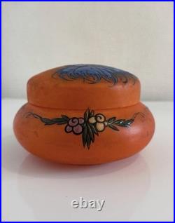 Art Deco French Glass Powder Box / Trinket Box A. Delatte Nancy 1920s-1930s