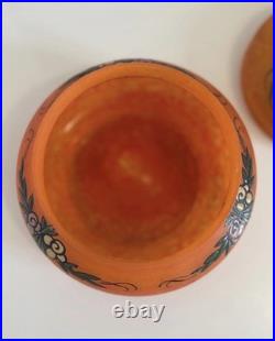 Art Deco French Glass Powder Box / Trinket Box A. Delatte Nancy 1920s-1930s