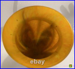 Art déco vase pâte de verre et fer forgé LE VERRE FRANCAIS(Charles Schneider)