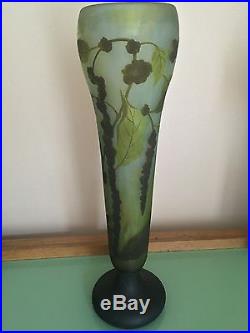 Authentique & Important Vase Art Nouveau 1900 Dégagé A L'acide Signé DAUM Nancy