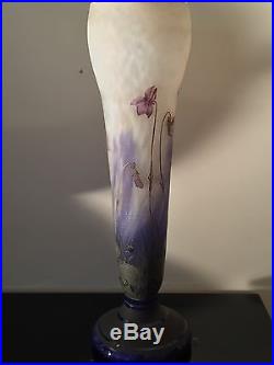 Authentique & Important Vase Art Nouveau 1900 Dégagé A L'acide Signé DAUM Nancy