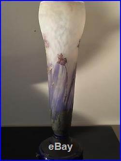 Authentique & Important Vase Art Nouveau 1900 Dégagé A L'acide Signé DAUM Nancy