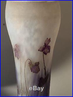 Authentique & Important Vase Art Nouveau 1900 Dégagé A L'acide Signé DAUM Nancy