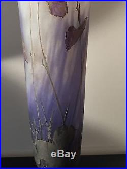 Authentique & Important Vase Art Nouveau 1900 Dégagé A L'acide Signé DAUM Nancy