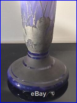 Authentique & Important Vase Art Nouveau 1900 Dégagé A L'acide Signé DAUM Nancy