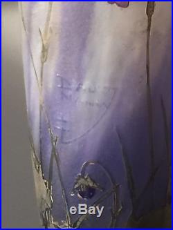 Authentique & Important Vase Art Nouveau 1900 Dégagé A L'acide Signé DAUM Nancy
