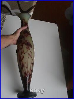 Authentique Très beau grand vase balustre EMILE GALLE 50 CM