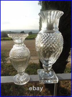 BACCARAT EXCEPTIONNEL TRES GRAND VASE CHARLES X EDWIGE COMME NEUF. (37 cm)