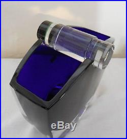 Baccarat Vase Cristal Modele Oceanie Bleu Cobalt Designer Thomas Bastide